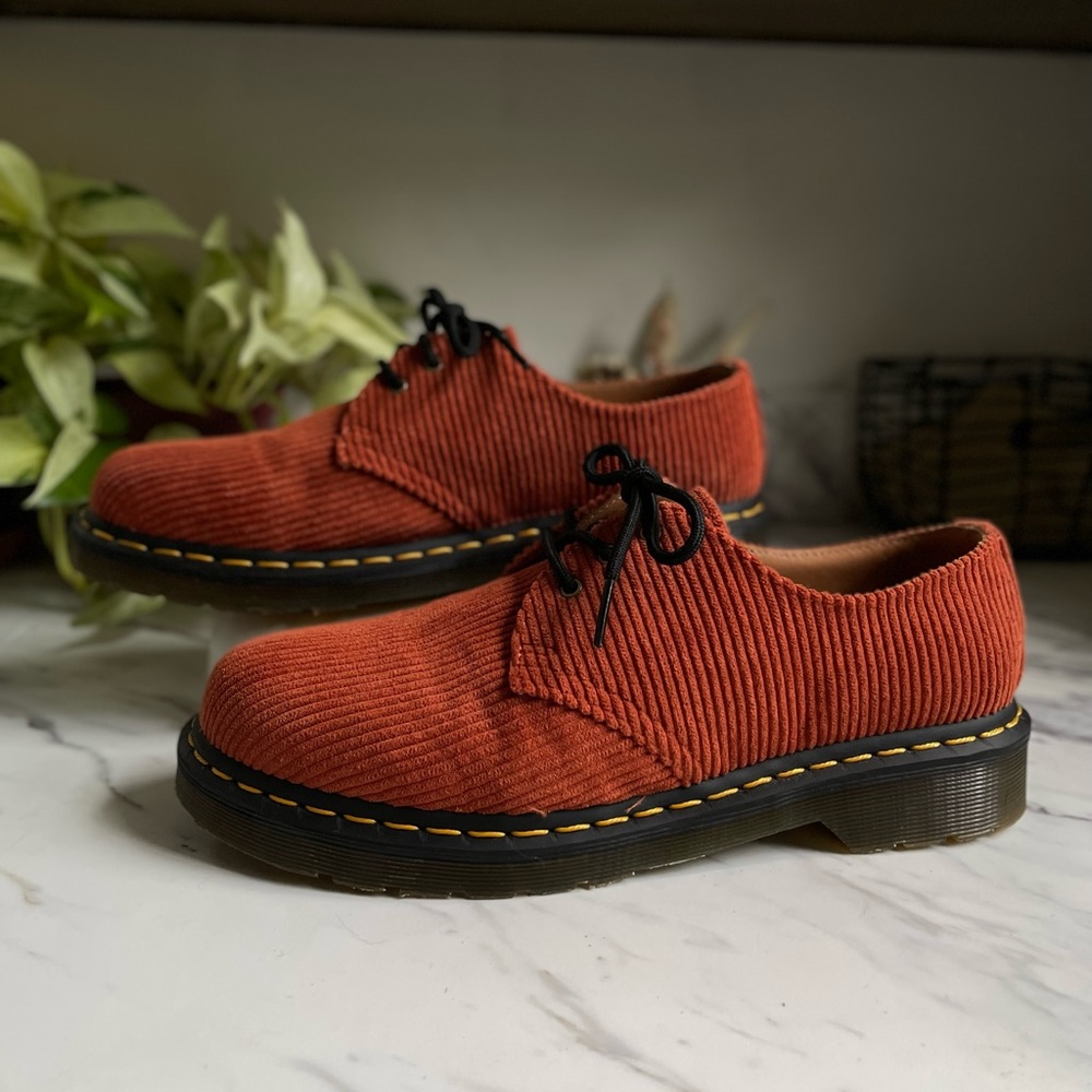 Dr Martens 1461 Corduroy Oxford Shoes Orange Duchess